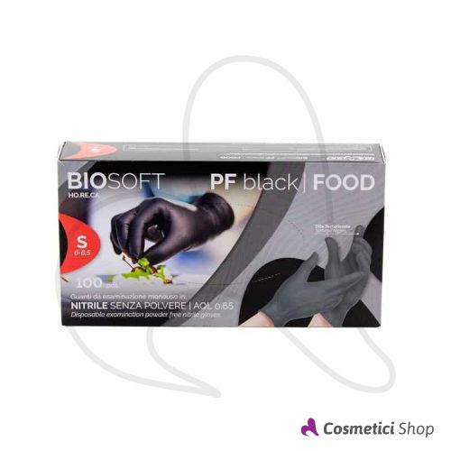 Immagine di Guanti monouso in nitrile neri Biosoft