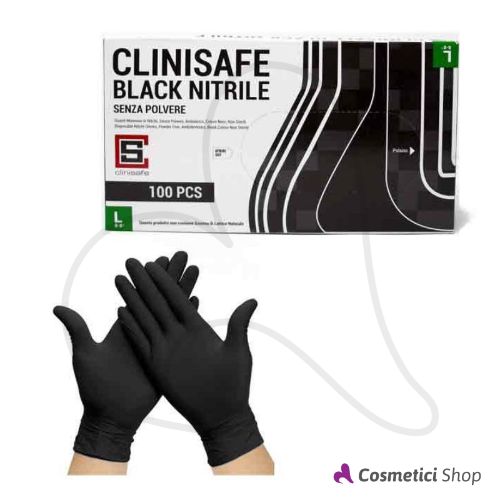Immagine di Guanti monouso in nitrile neri Clinisafe