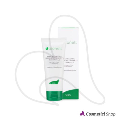 Maschera viso decongestionante all'argilla verde Eucalipto e Menta Piperita Bionell 100 ml