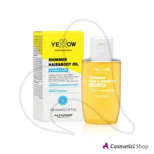 Olio illuminante idratante corpo e capelli Shimmer Hair & Body Oil Hydra Care Yellow Alfaparf