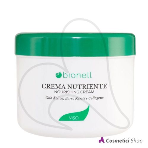 Crema viso nutriente olio d'oliva Burro Karitè e Collagene Bionell 500 ml