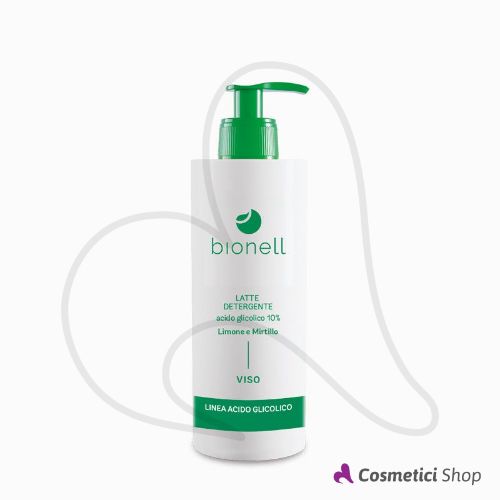 Latte detergente acido glicolico 10% Limone e Mirtillo Bionell