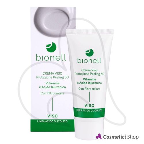 Crema viso Protezione Peeling 50 Vitamine e Acido ialuronico con filtro solare Bionell