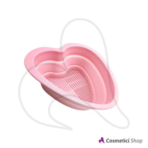 Ciotola a Cuore per la Pulizia di Pennelli e Spugne Trucco Make Up Silicone Cleaning Bowl Rybella