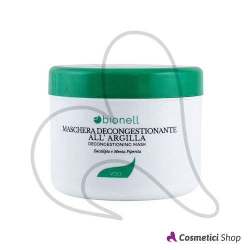 Maschera viso decongestionante all'argilla verde Eucalipto e Menta Piperita Bionell 500 ml