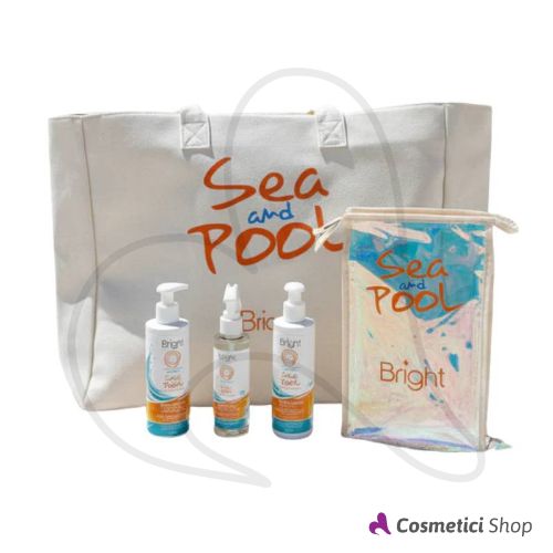 Kit mare per capelli Shampoo + Maschera + Olio spray Sea and Pool + in Omaggio Pochette e Summer Bag Bright Melcap